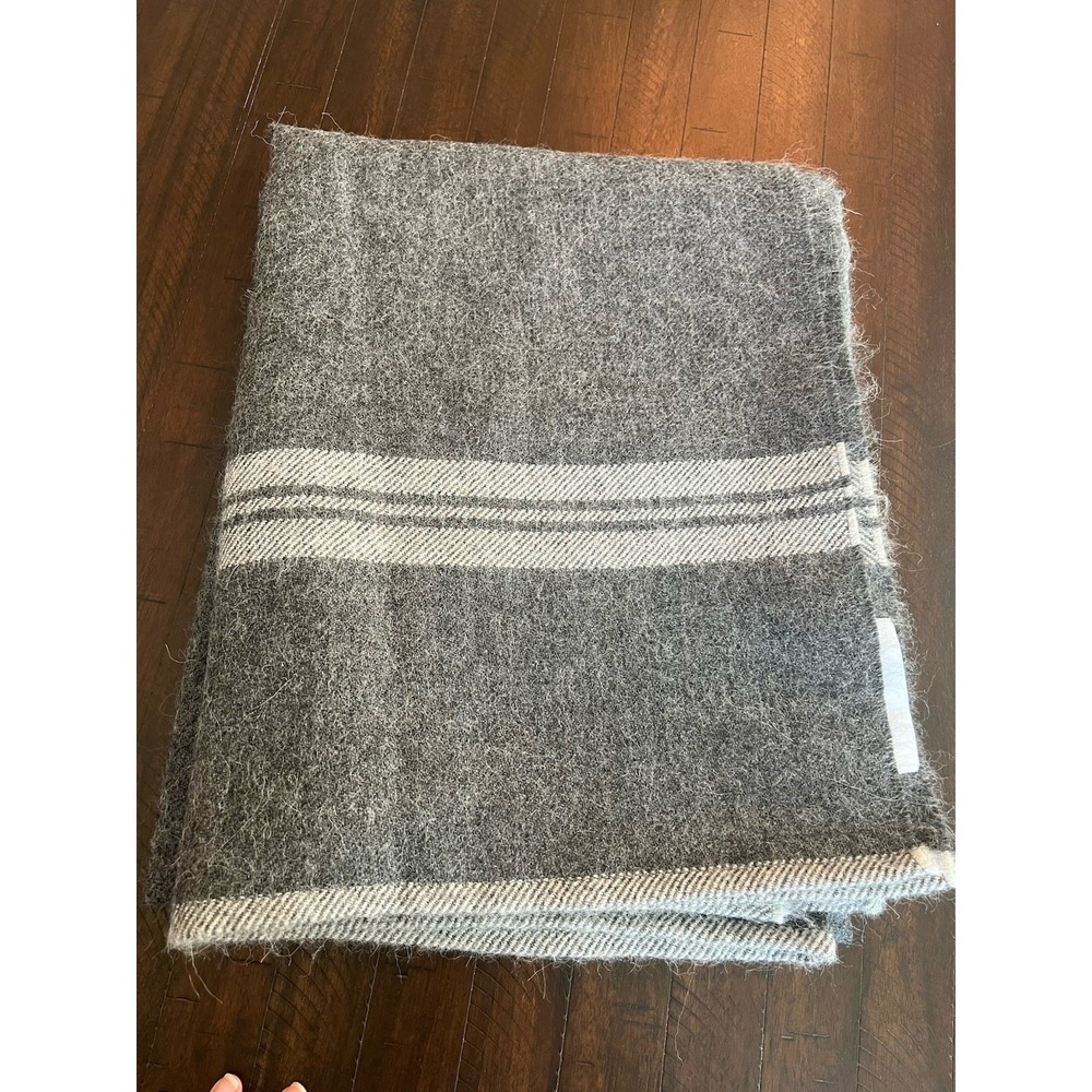 The Company Store 100% Superfine Alpaca Gray Throw 52" X 68" NWOT